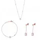 Orphelia® 'Elodie' Damen Sterling Silber Set: Halskette + Armband + Ohrringe - Rosé SET-7419