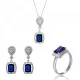 Orphelia® 'Enora' Dames Zilver 925 925 Set: Ketting + Oorbellen + Ring - Zilverkleurig SET-7426/SA