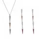 Orphelia® 'Aada' Dames Zilver 925 925 Set: Ketting + Oorbellen - Zilver/Rosé SET-7433