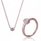 Orphelia® 'Robin' Femmes Argent Set: Necklace + Ring - Rosé SET-7434