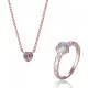 Orphelia® 'Nora' Dames Zilver 925 925 Set: Ketting + Ring - Rosékleurig SET-7435