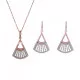 Orphelia® 'Carina' Dames Zilver 925 925 Set: Ketting + Oorbellen - Rosékleurig SET-7436