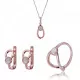 Orphelia® 'Gigi' Dames Zilver 925 925 Set: Ketting + Oorbellen + Ring - Rosékleurig SET-7439