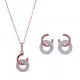 Orphelia® 'Carleen' Femmes Argent Set: Collier-Pendentif + Boucles d'oreilles - Rosé SET-7440