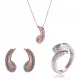 Orphelia® 'Tilou' Damen Sterling Silber Set: Necklace + Earrings + Ring - Rosé SET-7441