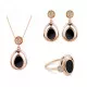 Orphelia® 'Alda' Femmes Argent Set: Necklace + Earrings + Ring - Rosé SET-7470