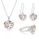 Orphelia® 'Afia' Dames Zilver 925 925 Set: Ketting + Oorbellen + Ring - Zilver/Rosé SET-7474