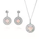 Orphelia® 'Rivera' Damen Sterling Silber Set: Halskette-Anhanger + Ohrringe - Silber SET-7481/PC