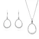 Orphelia® 'Aria' Damen Sterling Silber Set: Halskette-Anhanger + Ohrringe - Silber SET-7494