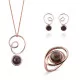 Orphelia® 'Eugenia' Dames Zilver 925 925 Set: Ketting + Oorbellen + Ring - Rosékleurig SET-7495