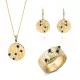 Orphelia® 'Babette' Women's Sterling Silver Set: Necklace + Earrings + Ring - Gold SET-7504/G