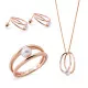 Orphelia® 'Heloise' Dames Zilver 925 925 Set: Ketting + Oorbellen + Ring - Rosékleurig SET-7509