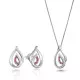 Orphelia® 'Dazzle' Women's Sterling Silver Set: Chain-Pendant + Earrings - Silver SET-7518/R