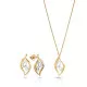 Orphelia® 'Charlotte' Dames Zilver 925 925 Set: Ketting-Hanger + Oorbellen - Zilver/Goud SET-7523/G