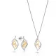 Orphelia® 'Charlotte' Femmes Argent Set: Collier-Pendentif + Boucles d'oreilles - argent/or SET-7523