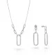 Orphelia® 'Essence' Women's Sterling Silver Set: Necklace + Earrings - Silver SET-7560