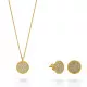 Orphelia® 'Bella' Dames Zilver 925 925 Set: Ketting + Oorbellen - Goudkleurig SET-7565/G