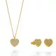 Orphelia® 'Elite' Dames Zilver 925 925 Set: Ketting + Oorbellen - Goudkleurig SET-7566/G