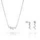 Orphelia® 'Charlene' Women's Sterling Silver Set: Necklace + Earrings - Silver SET-7568