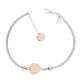 Orphelia® Women's Sterling Silver Bracelet - Silver/Rose ZA-7195