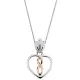 Orphelia® 'Delilah' Women's Sterling Silver Chain with Pendant - Silver/Rose ZH-7475