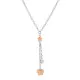 Orphelia® 'Lorelei' Women's Sterling Silver Chain with Pendant - Silver/Rose ZK-7386