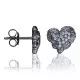 Orphelia® 'Hazel' Femmes Argent Puce d'oreille - Noir ZO-7082/2