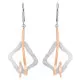 Orphelia® 'Lamara' Women's Sterling Silver Drop Earrings - Silver/Rose ZO-7207