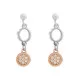 Orphelia® 'Maite' Women's Sterling Silver Drop Earrings - Silver/Rose ZO-7376