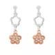 Orphelia® 'Nixie' Women's Sterling Silver Drop Earrings - Silver/Rose ZO-7377