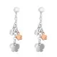 Orphelia® 'Lorelei' Women's Sterling Silver Drop Earrings - Silver/Rose ZO-7386