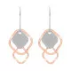 Orphelia® 'Inez' Women's Sterling Silver Drop Earrings - Silver/Rose ZO-7391