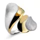 Orphelia® Women's Sterling Silver Ring - Silver/Gold ZR-7508