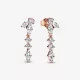 Pandora® 'Herbarium Cluster' Femmes Métal plaqué Boucle d'oreille - Rosé 282404C01