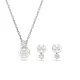 Swarovski® 'Matrix' Dames Metaal Set: Ketting + Oorbellen - Zilverkleurig 5689624