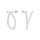 Swarovski® 'Dextera' Women's Base Metal Hoop Earrings - Silver 5695939