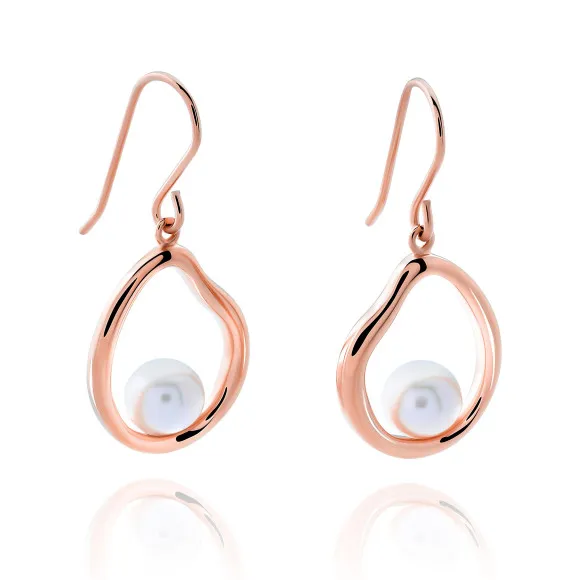 Orphelia® 'Baptiste' Dames Zilver 925 925 Oorhangers - Rosékleurig ZO-7507/RG