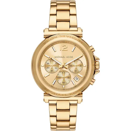chinese dress ladies Michael Kors Petite Quartz White Dial White Leather Strap Watch for Women