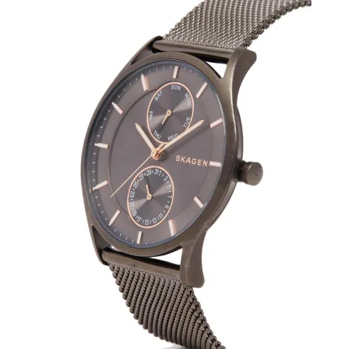 Skagen horloge voor heren Holst chronograaf, quartz chronograaf uurwerk, 40 mm houtskool roestvrijstalen kast en band, SKW6608
