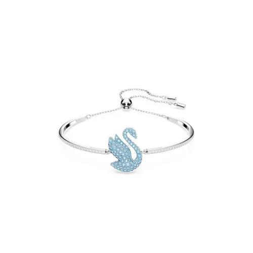 Swarovski® 'Iconic Swan' Women's Base Metal Bracelet - Silver