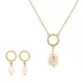 Orphelia® 'Spa' Dames Zilver 925 925 Set: Ketting + Oorbellen - Goudkleurig SET-7575/G
