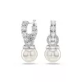 Swarovski® 'Matrix Pearl' Women's Base Metal Drop Earrings - Silver 5691716