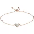 Fossil Jewellery® 'Flutter Hearts' Women's Stainless Steel Bracelet - Rosegold JF03647791