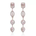 Gena.paris® 'Gabriella' Femmes Argent Boucle d'oreille - Rosé GBO1503-R