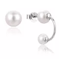 Gena.paris® 'Asymmetric' Damen Sterling Silber Ohrstecker - Silber GBO1533-W