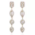 Gena.paris® 'Gabriella' Women's Sterling Silver Drop Earrings - Gold GBO1503-Y