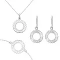 Orphelia® 'Amada' Dames Zilver 925 925 Set: Armband + Oorbellen + Ketting - Zilverkleurig SET-7075