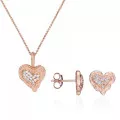 Orphelia® 'Hazel' Femmes Argent Set: Collier-Pendentif + Boucles d'oreilles - Rosé SET-7082/1