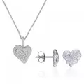 Orphelia® 'Hazel' Damen Sterling Silber Set: Halskette-Anhanger + Ohrringe - Silber SET-7082