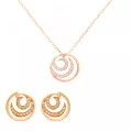 Orphelia® 'Elaine' Femmes Argent Set: Collier-Pendentif + Boucles d'oreilles - Rosé SET-7084/1